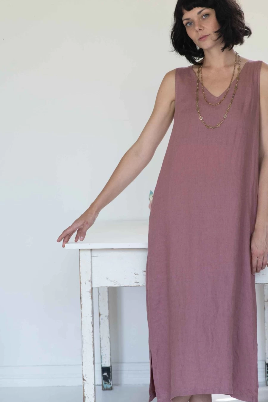 Lazybones Women's Ziggy Dress in Woodrose - Boho Chic Flowy Style