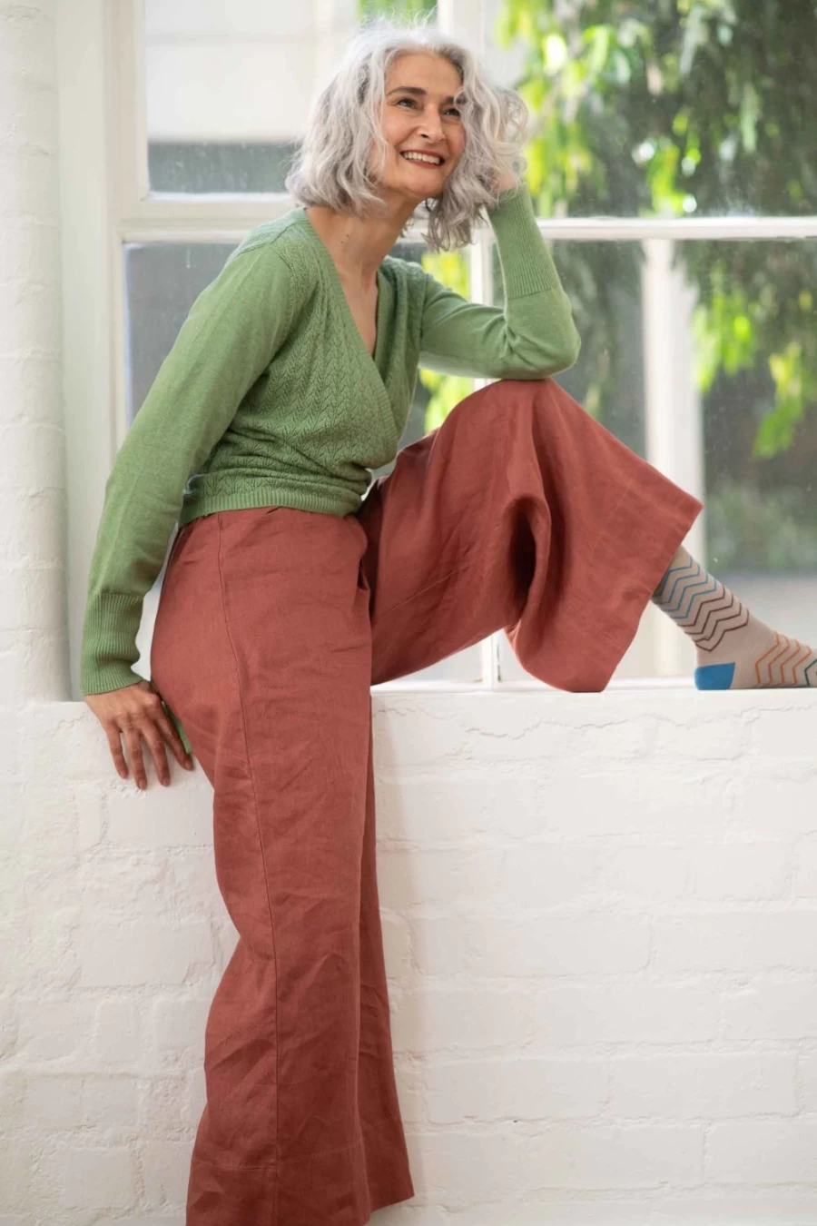 Lazybones Women's Ollie Pant in Copper - High-Waist Comfort Trousers