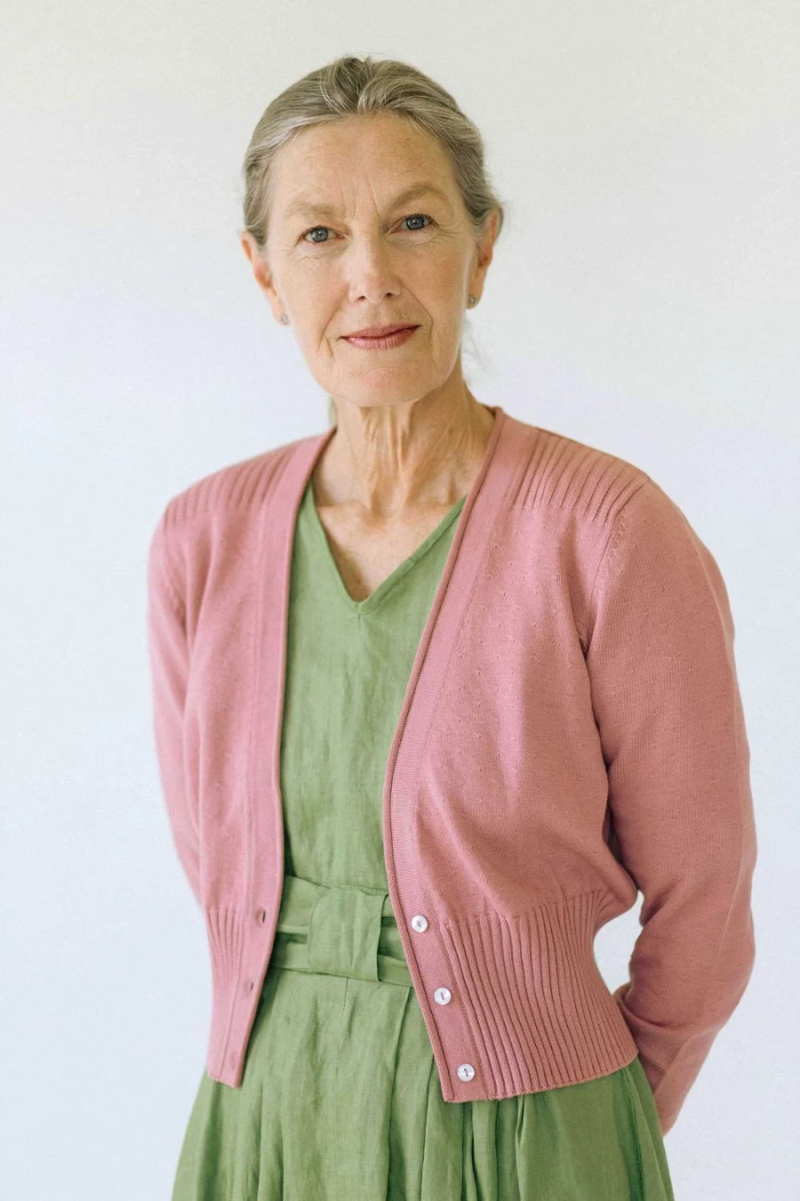 Lazybones Women's Carly Cardigan - Old Rose Organic Cotton Knit Sweater