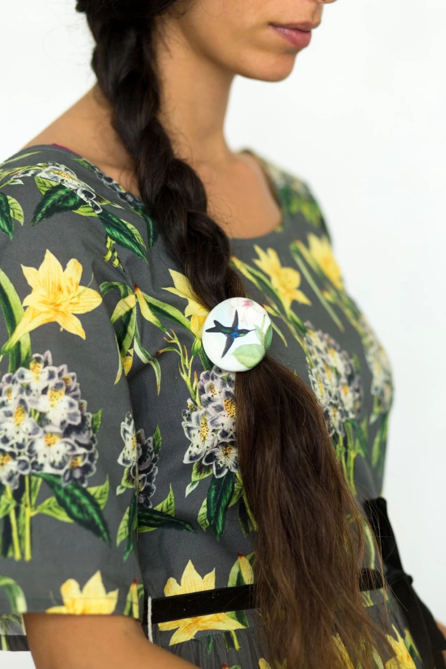 Lazybones Women's Hair Clip with Hummingbird Design - Elegant Floral Hairpin for Women