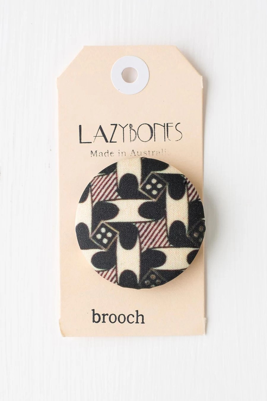 Lazybones Women's Domino Brooch - Elegant Vintage-Inspired Jewelry Pin for Stylish Outfits