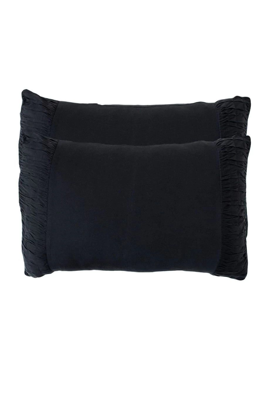 Lazybones Organic Cotton Rosette Pillowcase Set for Women - Charcoal Grey