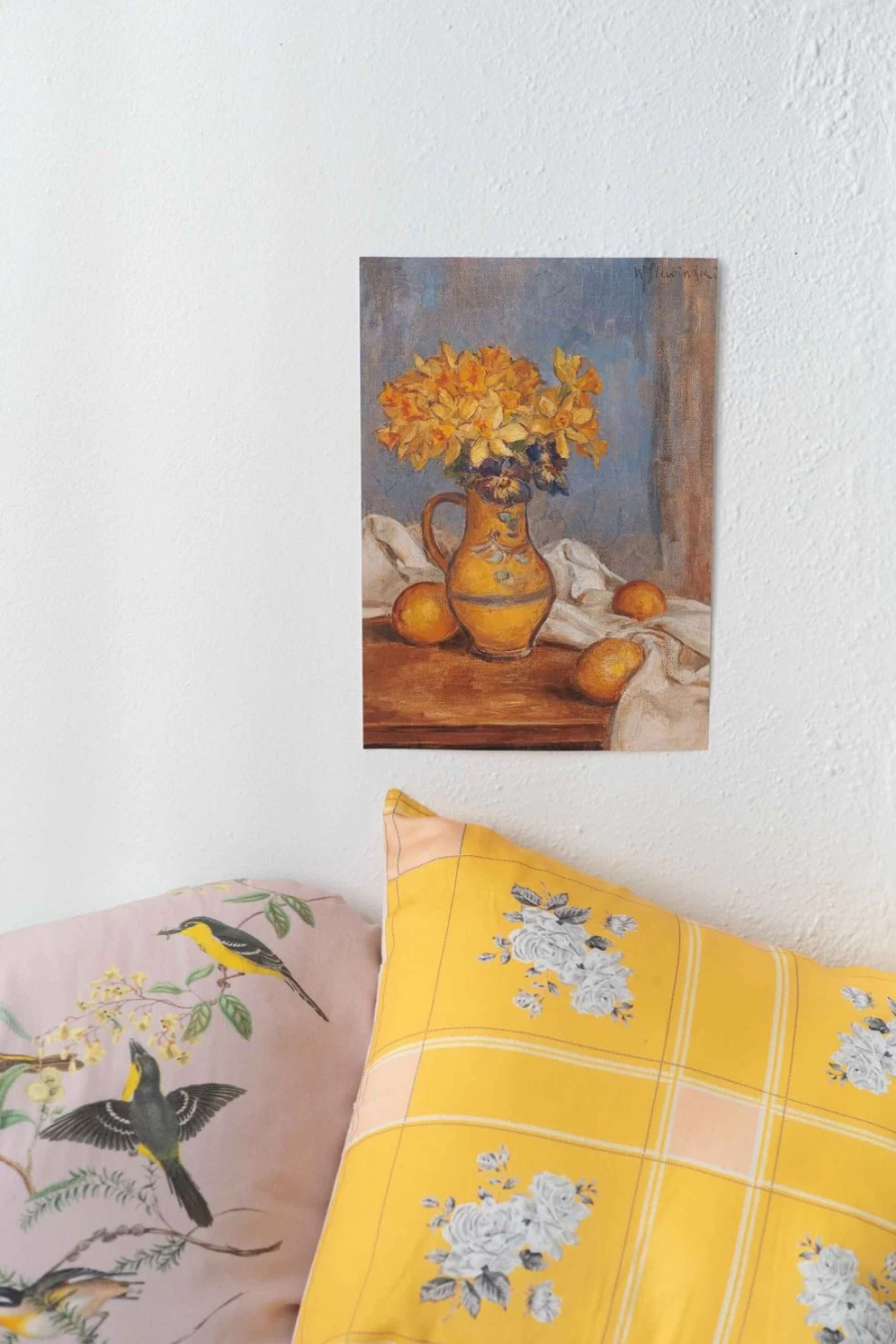 "Lazybones Women's Art Print - Daffodils and Lemons Floral Wall Decor"