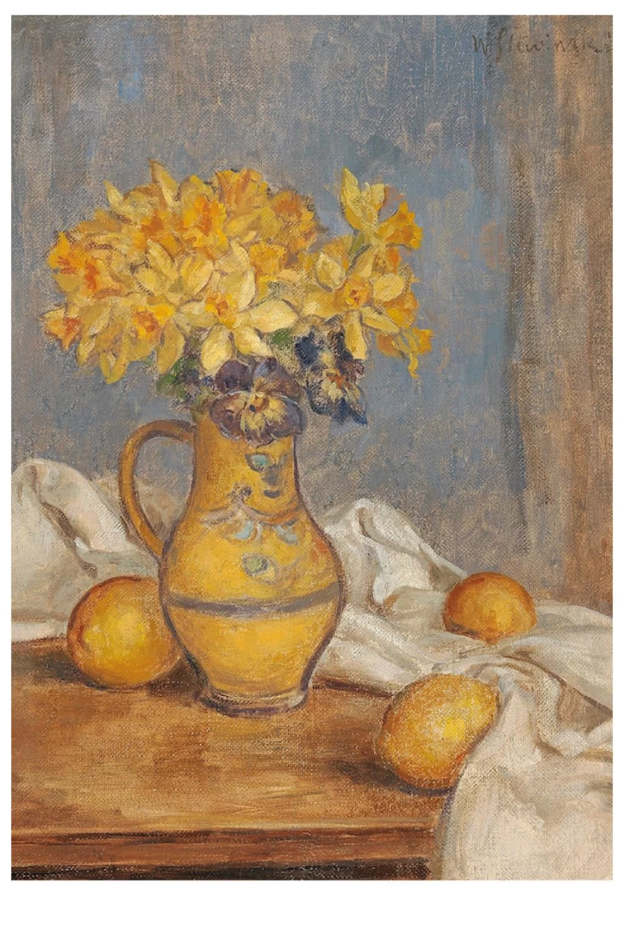 "Lazybones Women's Art Print - Daffodils and Lemons Floral Wall Decor"