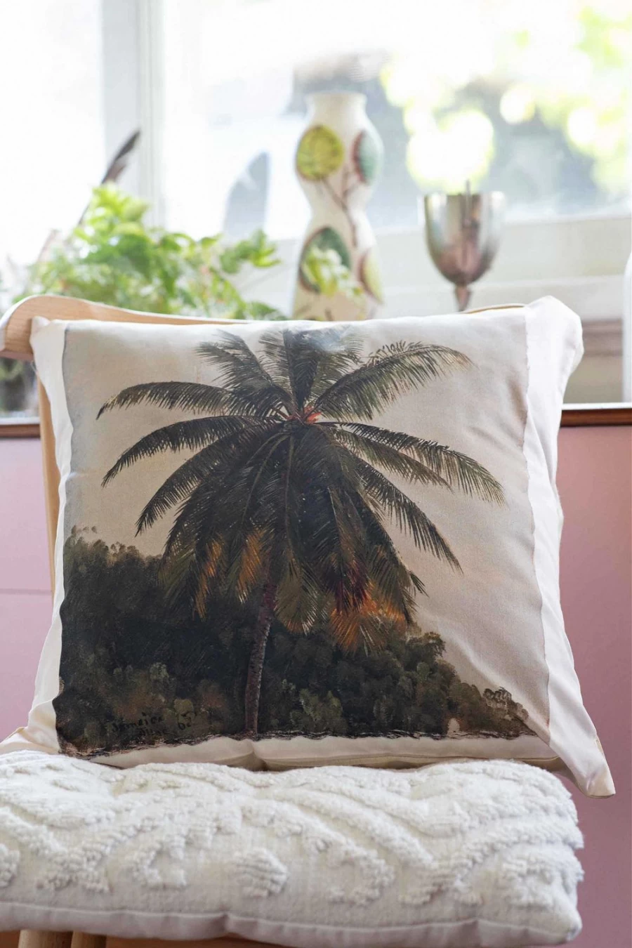 "Lazybones Women's Tropical Palm Trees Decorative Cushion Cover"