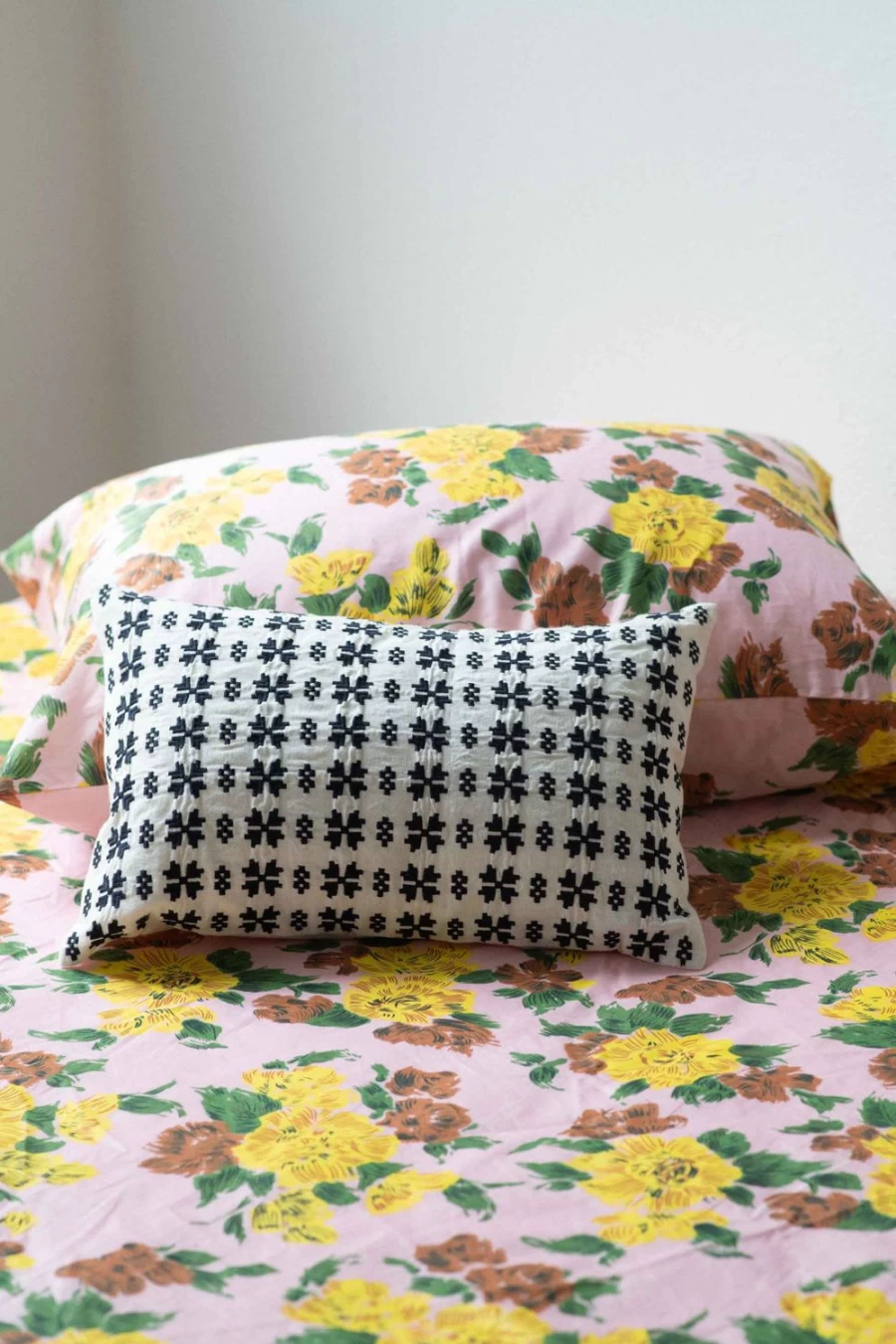 Lazybones Women's Tully Embroidered Cushion Cover - Handcrafted Bohemian Pillow Case for Home Decor