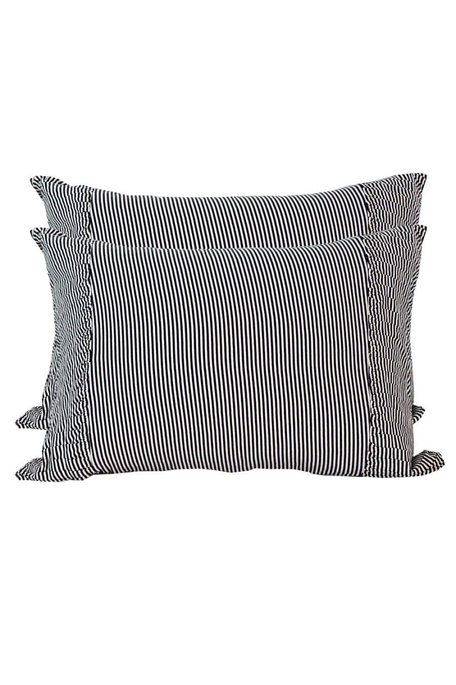 "Lazybones Women's Organic Cotton Pillowcase Set - Charcoal Stripe"