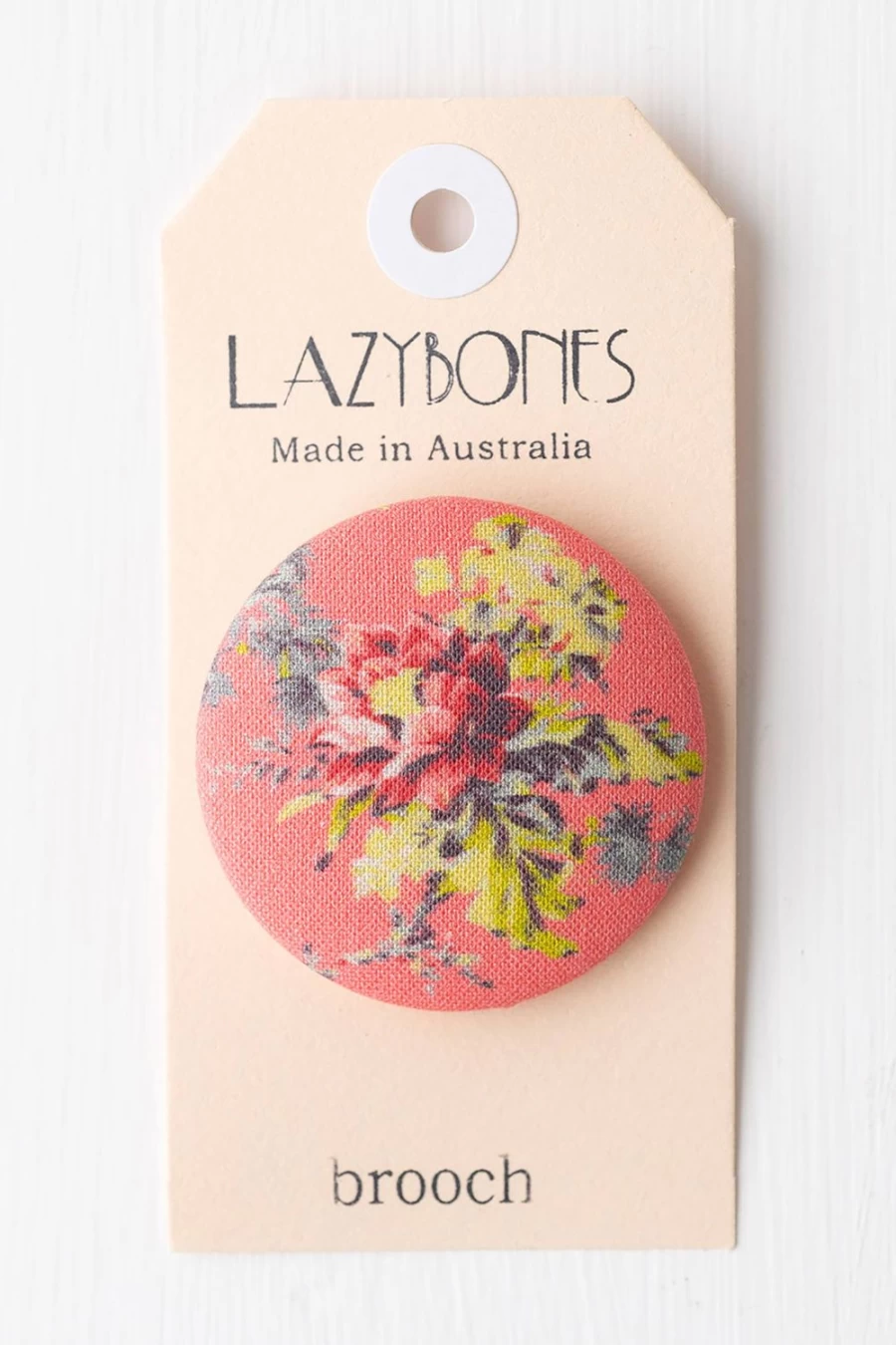 Lazybones Women's Coral Floral Brooch - Elegant Handmade Flower Pin for Dresses and Jackets