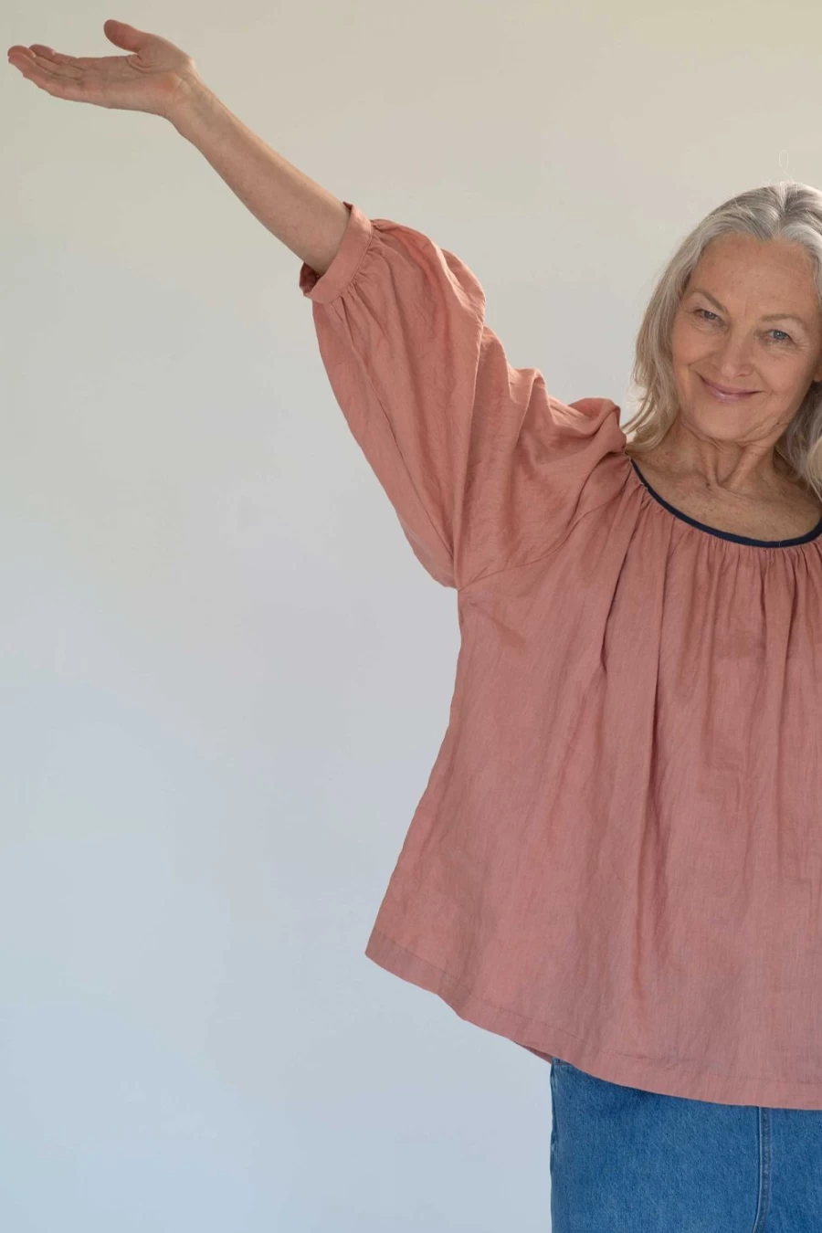 "Lazybones Women's Hetti Linen Top in Clay | Relaxed Fit Casual Blouse"