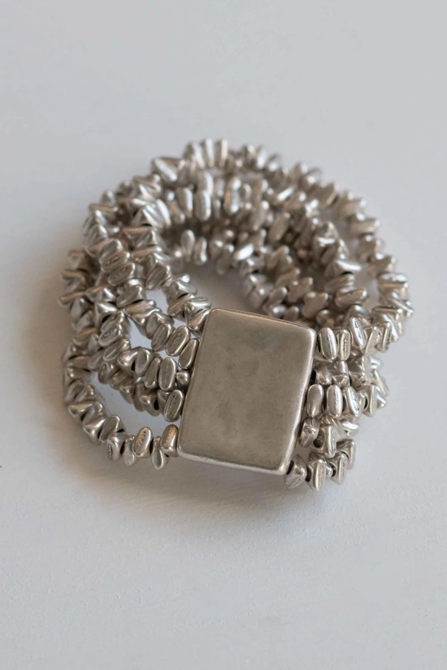 Lazybones Women's Beaded Pewter Bracelet - Elegant Handcrafted Jewelry