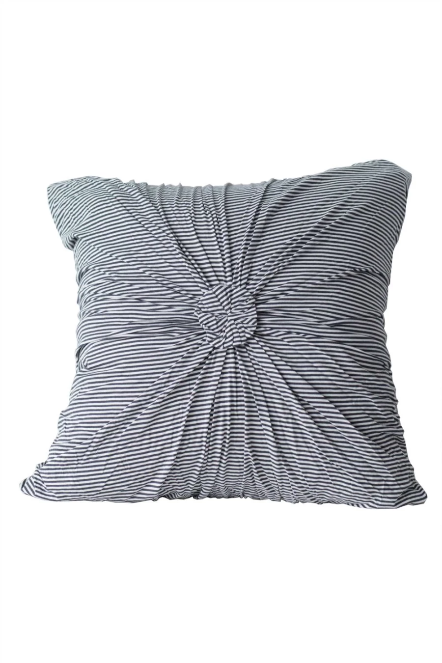Lazybones Women's Euro Rosette Charcoal Stripe Top - Organic Cotton Blouse