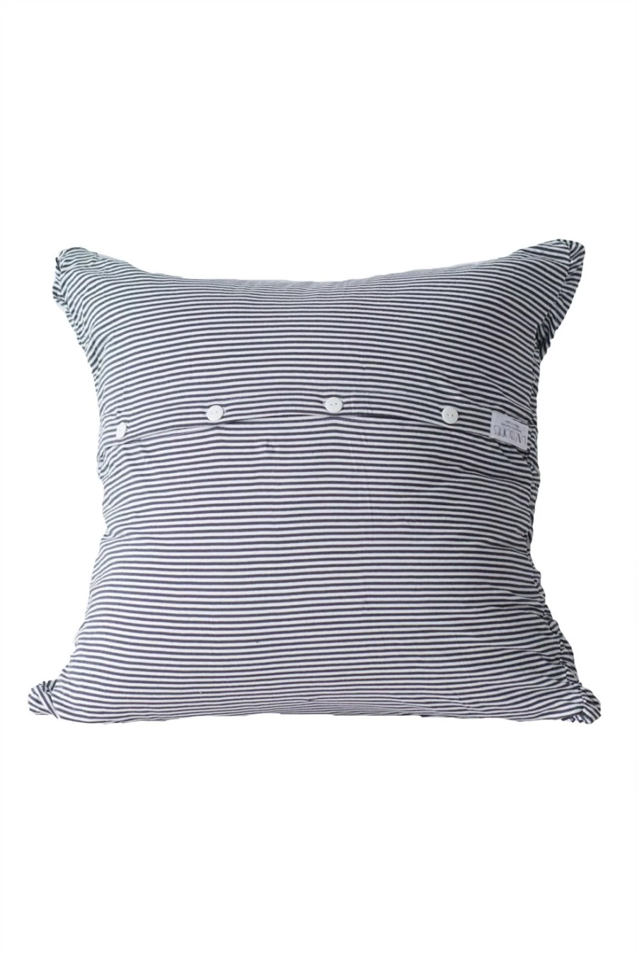 Lazybones Women's Euro Rosette Charcoal Stripe Top - Organic Cotton Blouse
