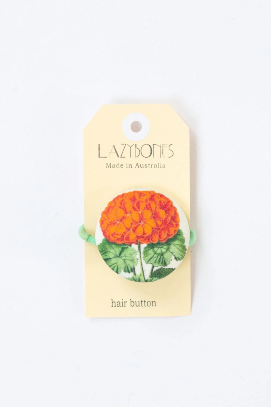 Lazybones Women's Hair Button Geranium Floral Hair Clip