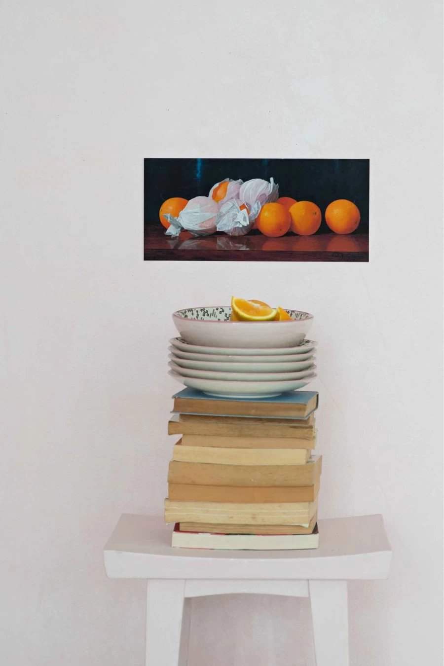 "Lazybones Women's Art Print Wrapped Oranges - Vibrant Wall Decor for Modern Homes"