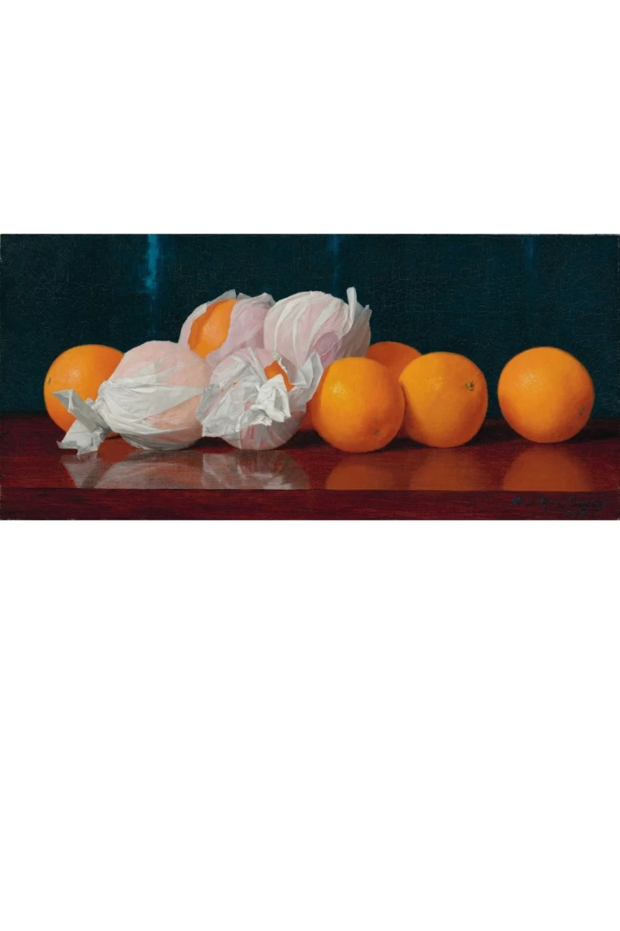 "Lazybones Women's Art Print Wrapped Oranges - Vibrant Wall Decor for Modern Homes"