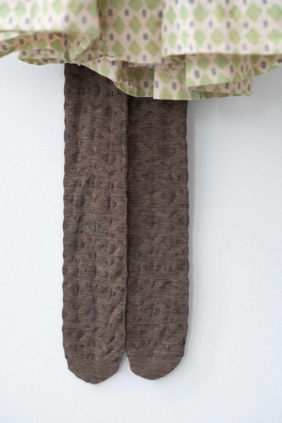 "Lazybones Women's Deco Brown Wool Tights – Warm & Stylish Winter Hosiery"