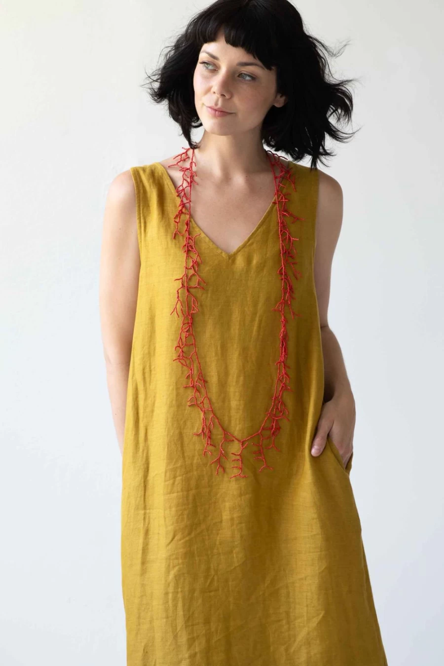 Lazybones Women's Ziggy Dress in Olivine Green - Stylish Boho Chic Maxi Dress
