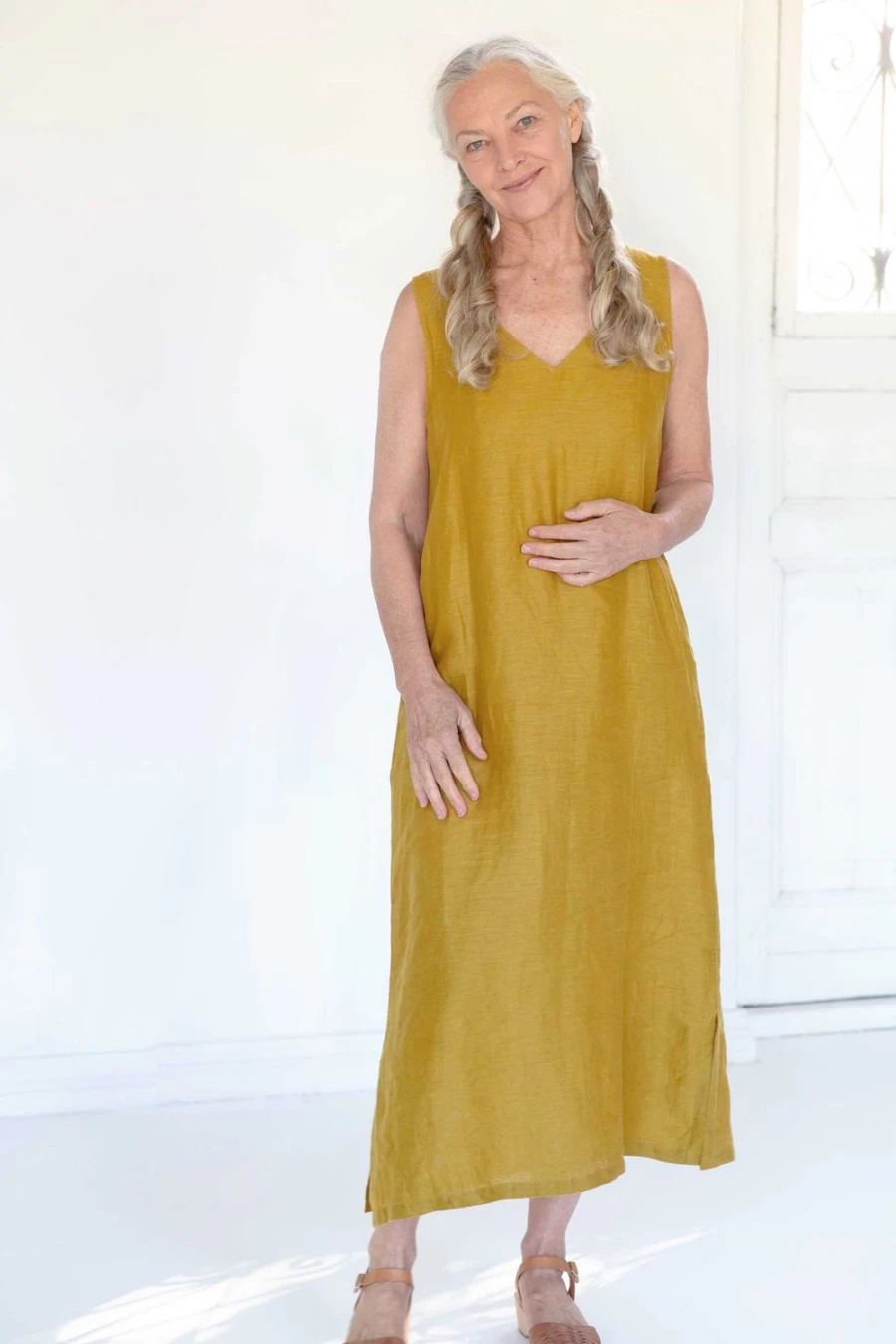 Lazybones Women's Ziggy Dress in Olivine Green - Stylish Boho Chic Maxi Dress