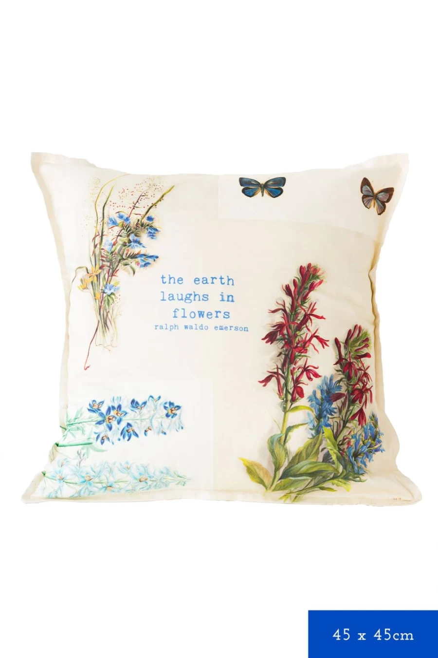 "Lazybones Women's The Earth Laughs Organic Cotton Cushion Cover"