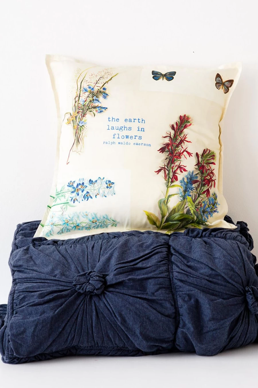 "Lazybones Women's The Earth Laughs Organic Cotton Cushion Cover"