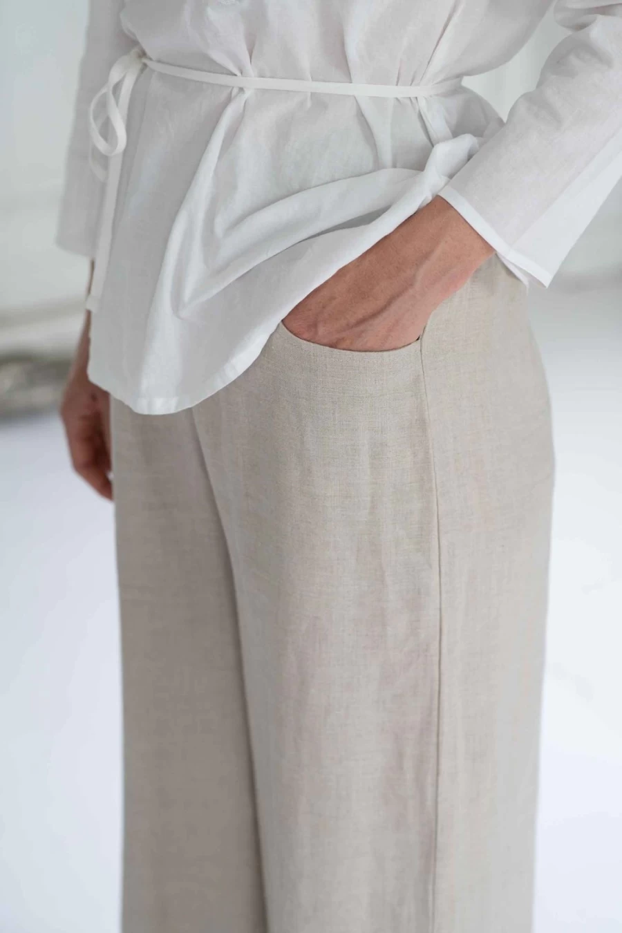 Lazybones Women's Ollie Pant in Oatmeal - Comfortable Casual Trousers