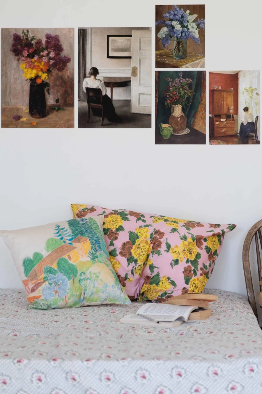 "Lazybones Women's Reading Room Art Print Set - Vintage Wall Decor for Home & Office"