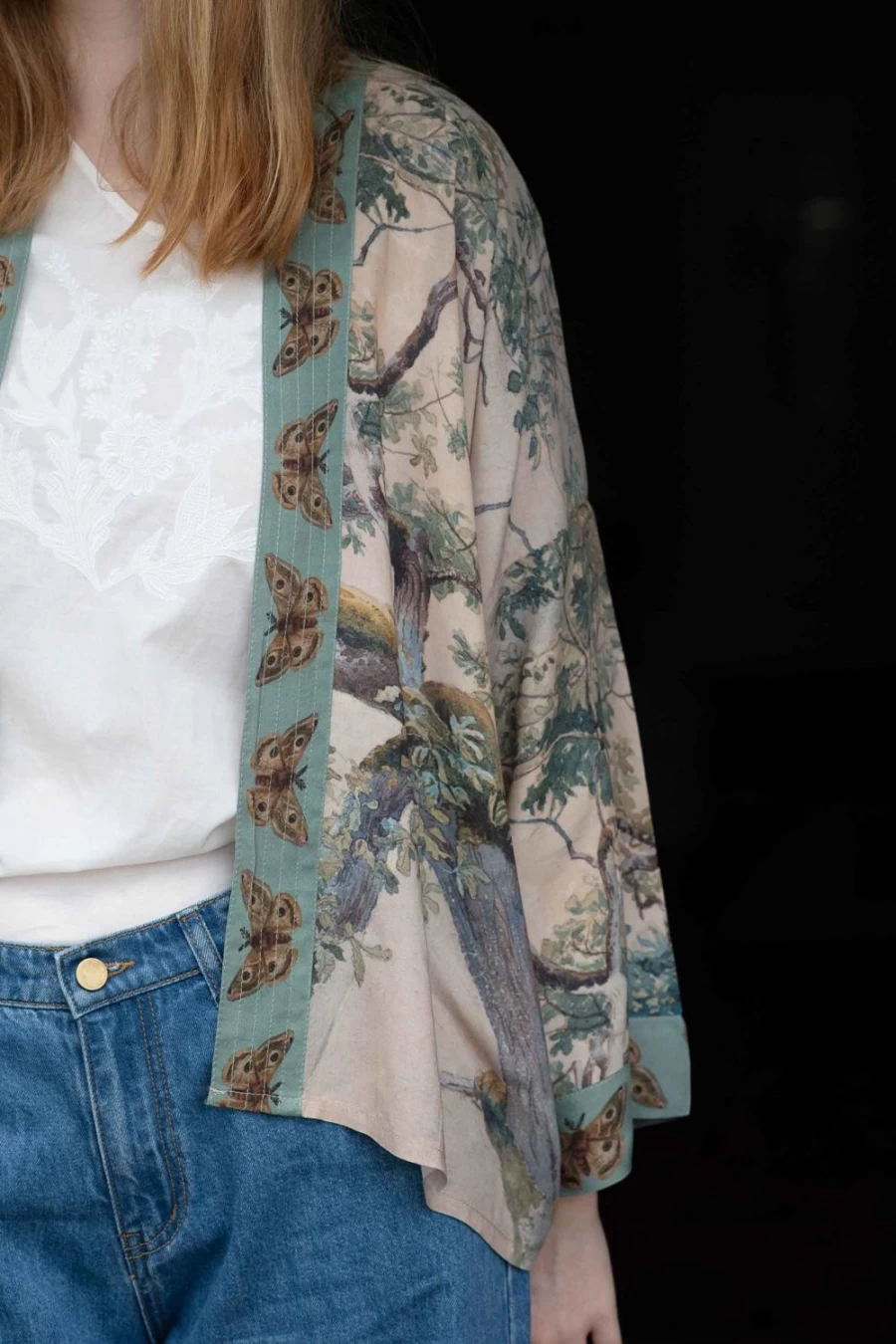 Lazybones Women's Earth & Sky Floral Kimono Cardigan - Boho Chic Loose Cover-Up