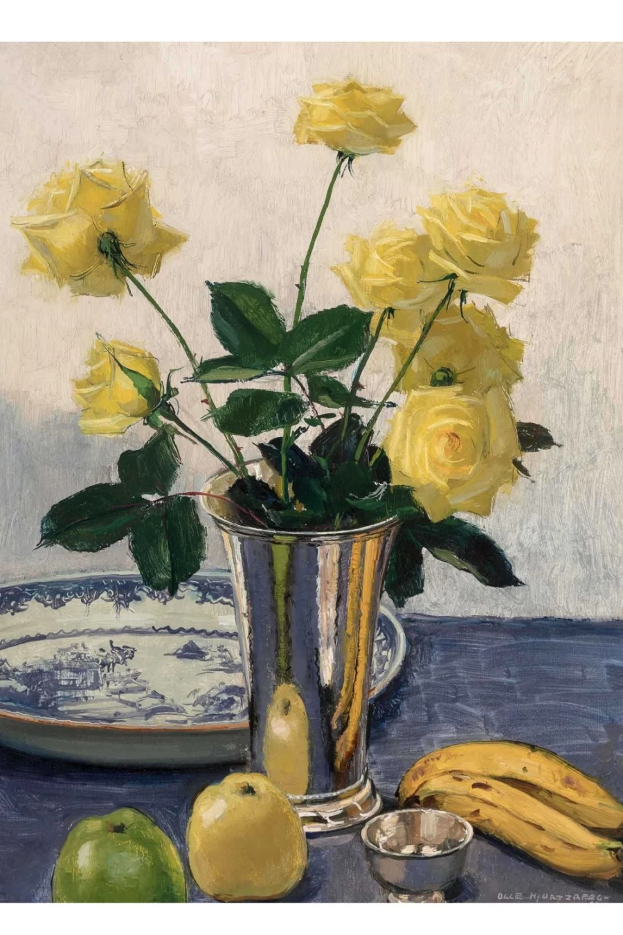 "Lazybones Women's Art Print - Yellow Roses Wall Decor"