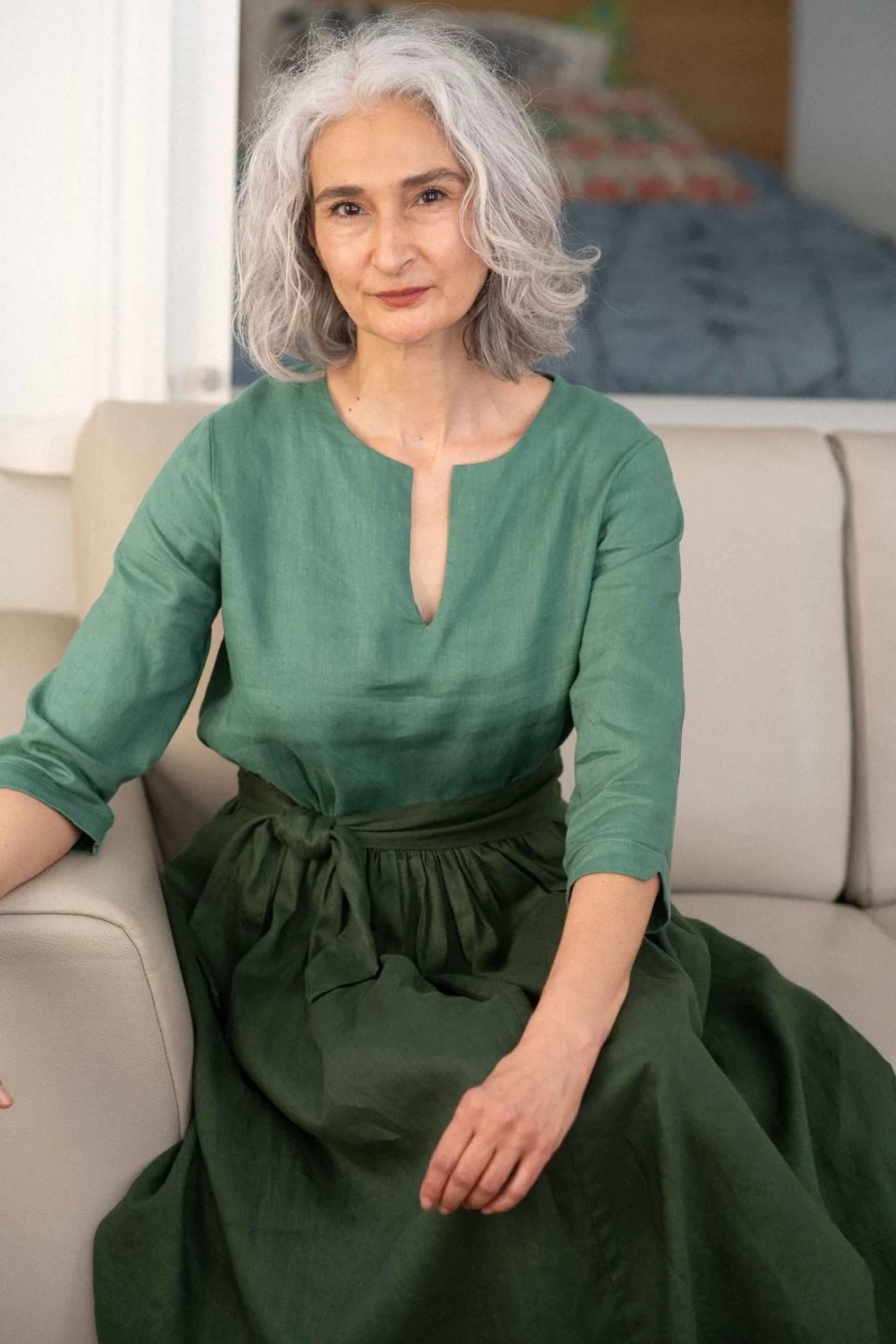 Lazybones Women's Michaela Dress in Evergreen - Elegant Casual Wear