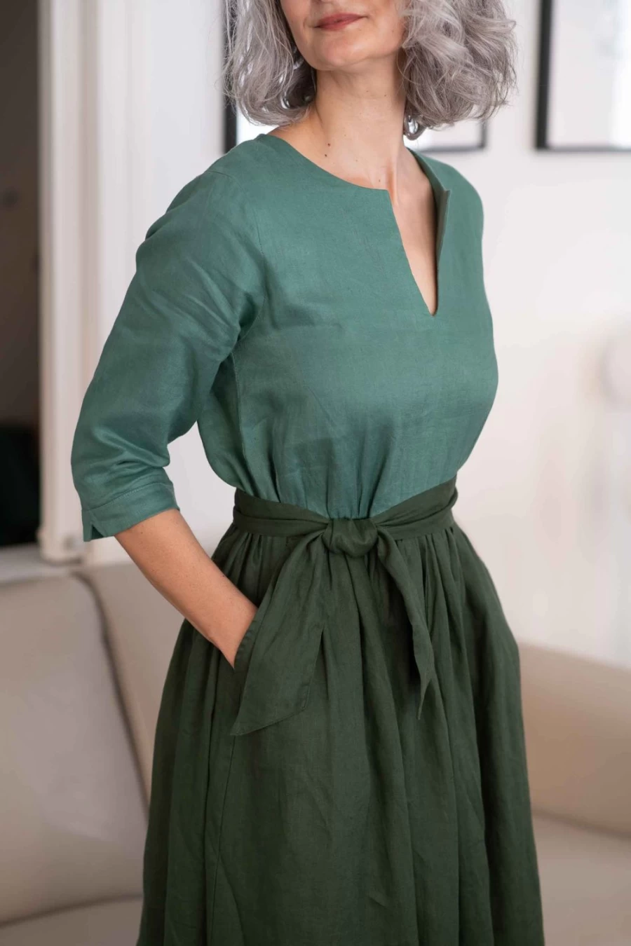 Lazybones Women's Michaela Dress in Evergreen - Elegant Casual Wear