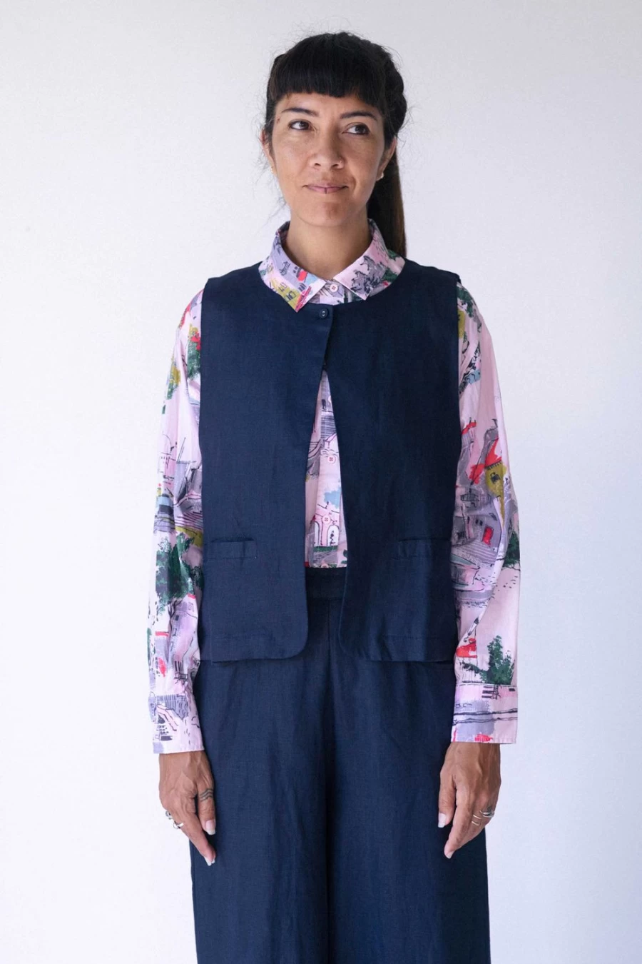 Lazybones Women's Dark Navy Marlo Vest - Stylish Casual Outerwear