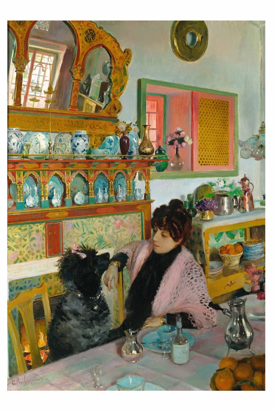 "Lazybones Women's Art Print - Marie Rochegrosse Wall Decor"