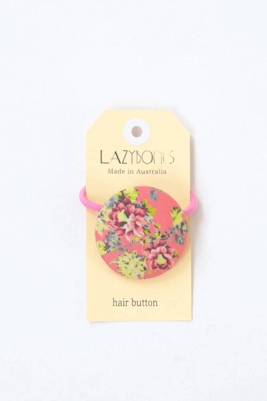 "Lazybones Women's Hair Accessory - Floral Coral Button Hair Clip"