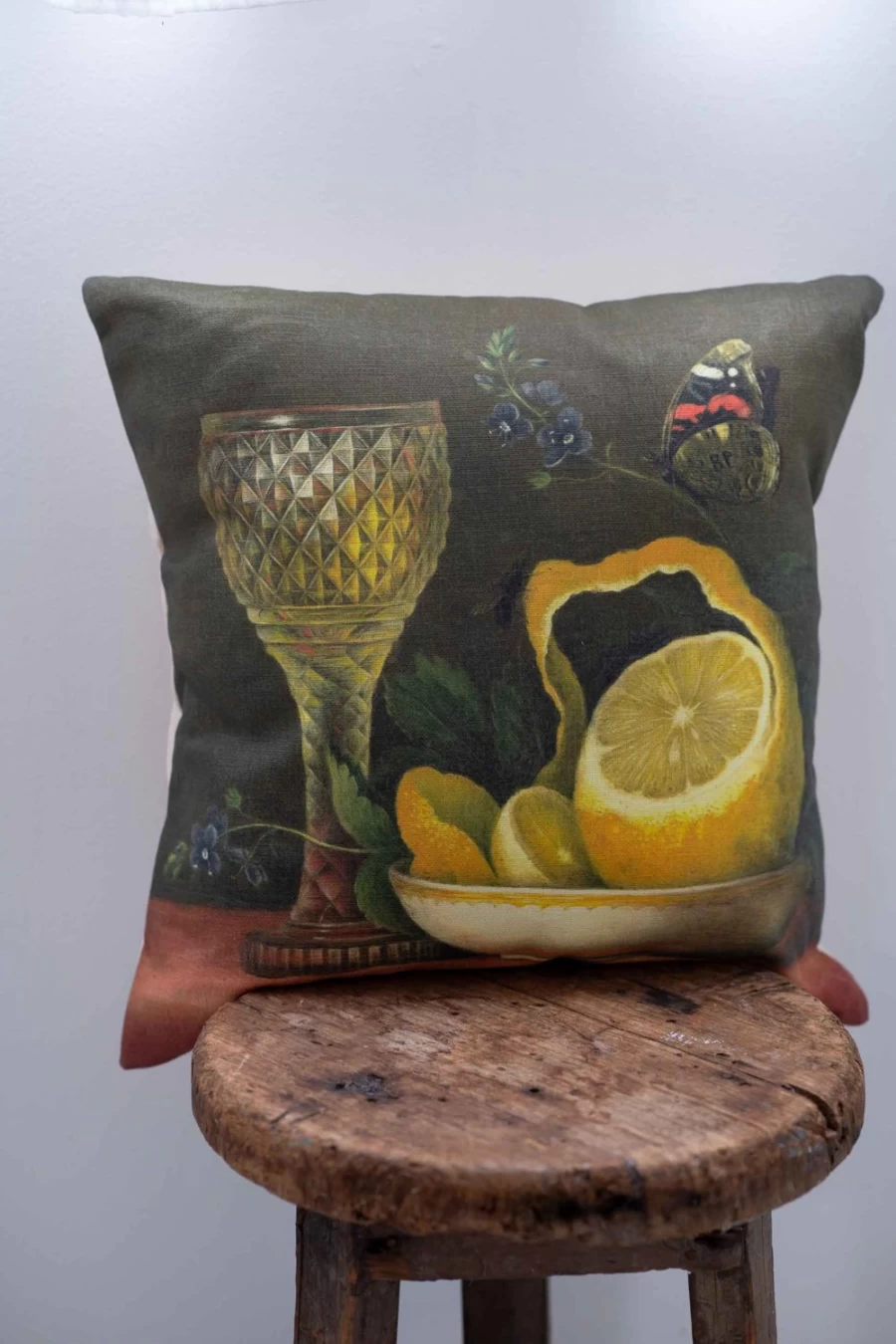 "Lazybones Women's Linen Lemon Cushion Cover - Still Life Design Home Decor"