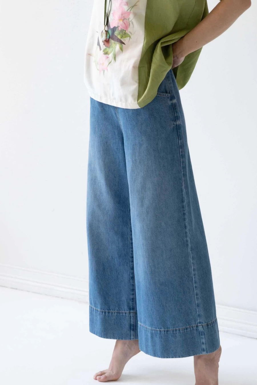 Lazybones Women's Ollie Denim Pants - Organic Cotton High Waisted Slim Fit Jeans