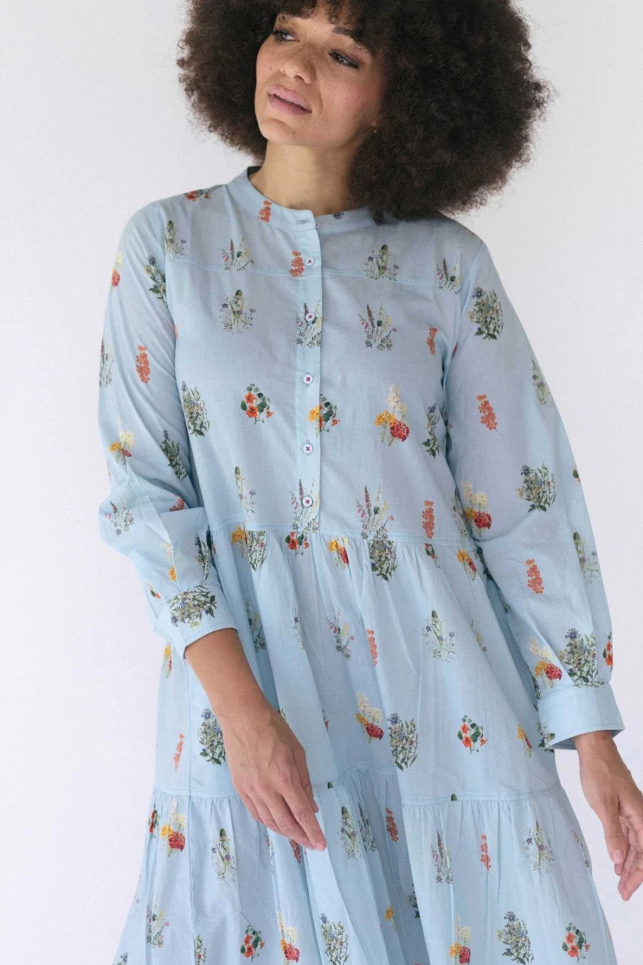 Lazybones Women's Ingrid Dress Wildflowers - Organic Cotton Boho Floral Maxi Dress