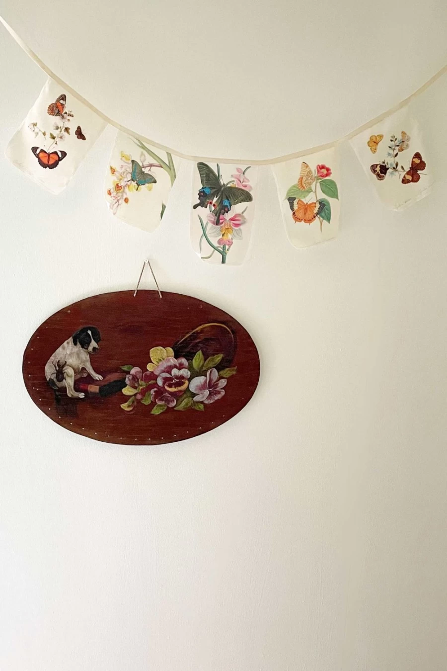 Lazybones Women's Organic Cotton Butterflies Garland - Handmade Floral Decor for Boho Home